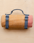 Recycled Wool Picnic Blanket with Recycled Carrier Strap | Mustard Frame Check