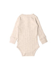 Long Sleeve Henley Bodysuit | Natural Marle