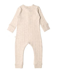 Long Sleeve Henley Onesie | Natural Marle