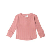 Long Sleeve Henley Top | Dusk Marle