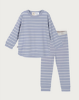 Merino Pyjama Set | Periwinkle Stripe