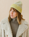 Cashmere & Merino Beanie | Two-Tone Lime