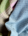 Recycled Wool Full Size Blanket | Green Waffle Block