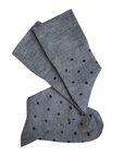 Knee Length Ladies Merino Wool Socks | Grey Dotty