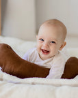 Tummy Time Pillow | Chocolate Linen & Wool