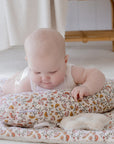 Tummy Time Pillow | Boho Floral & Wool