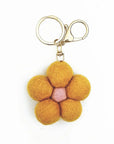 Felt Flower Keychain | Yellow Flower - Merino & Me