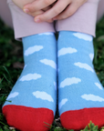 Thick Merino Gumboot Socks | Light Blue Clouds - Merino & Me