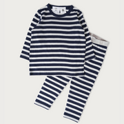 Merino Pyjama Set | Navy Stripe - Merino & Me