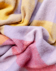 Recycled Wool Full Size Blanket | Lilac Gradient Gingham
