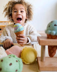 Felt Food Play Set | Waffle Cones and 9 Ice Cream Scoops
