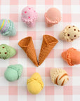 Felt Food Play Set | Waffle Cones and 9 Ice Cream Scoops
