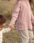 Long Sleeve Henley Top | Dusk Marle