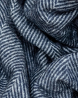 Recycled Wool Picnic Blanket with Leather Strap | Navy Herringbone - Merino & Me