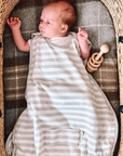 Mini Three Season Side Zip Mid-Weight Sleep Sack | Pebble Stripe - Merino & Me