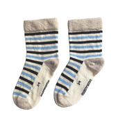 Crew Merino Socks | Light Blue Stripe - Merino & Me
