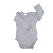 Long Sleeve Bodysuit | Grey Marle - Merino & Me