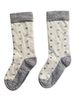 Long Baby Socks | Grey Marle Crosses - Merino & Me