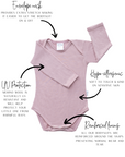 Long Sleeve Bodysuit | Blush - Merino & Me