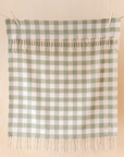 Lambswool Baby Blanket | Green Gingham