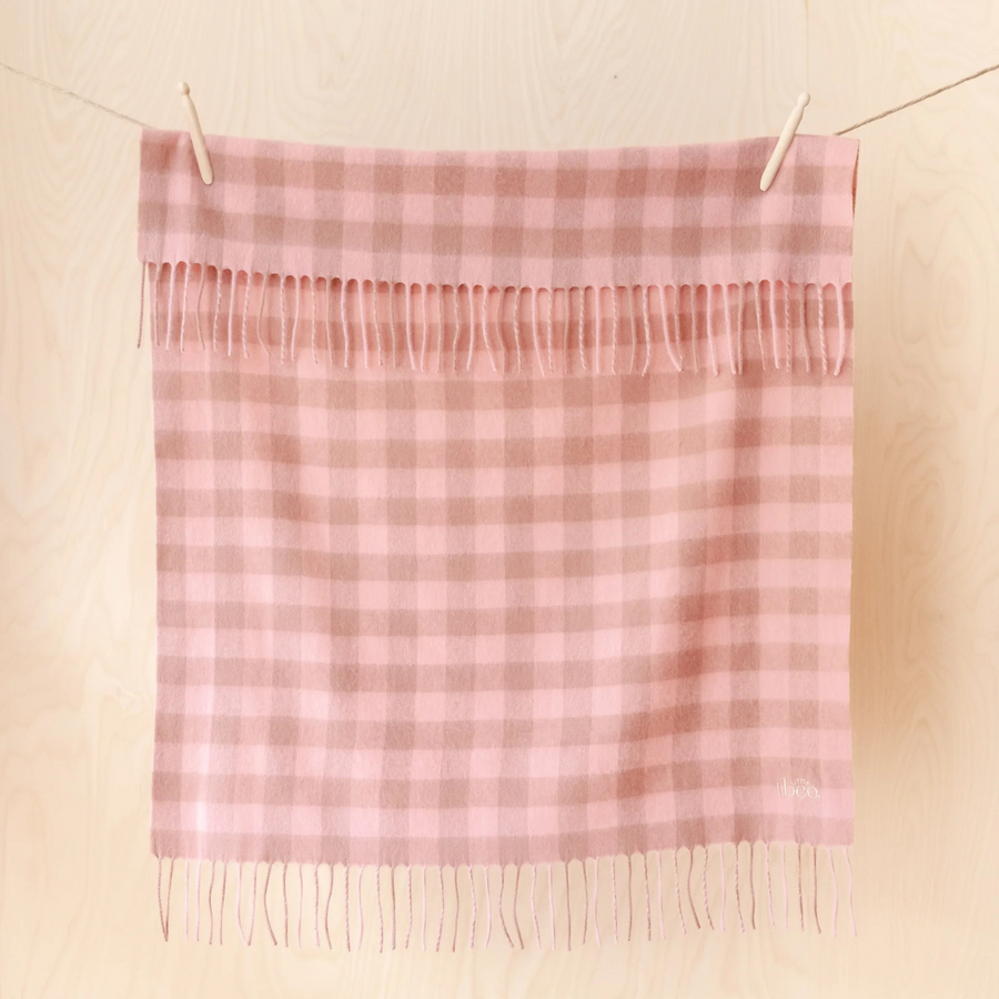 Lambswool Baby Blanket | Pink Gingham