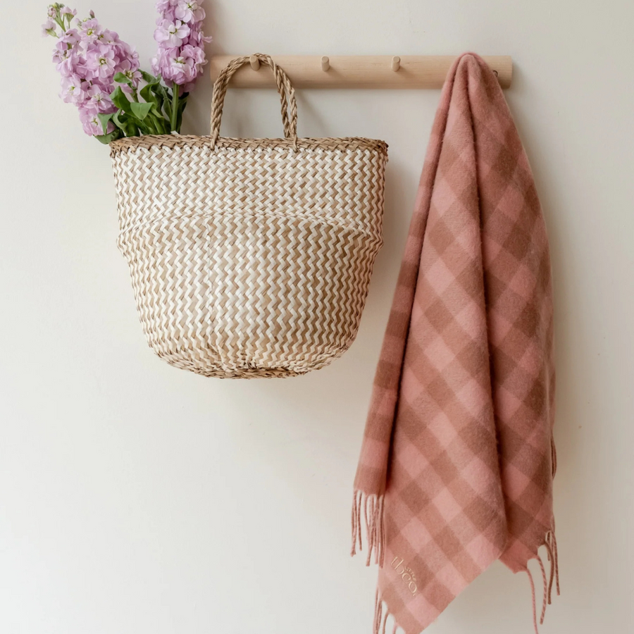 Lambswool Baby Blanket | Pink Gingham