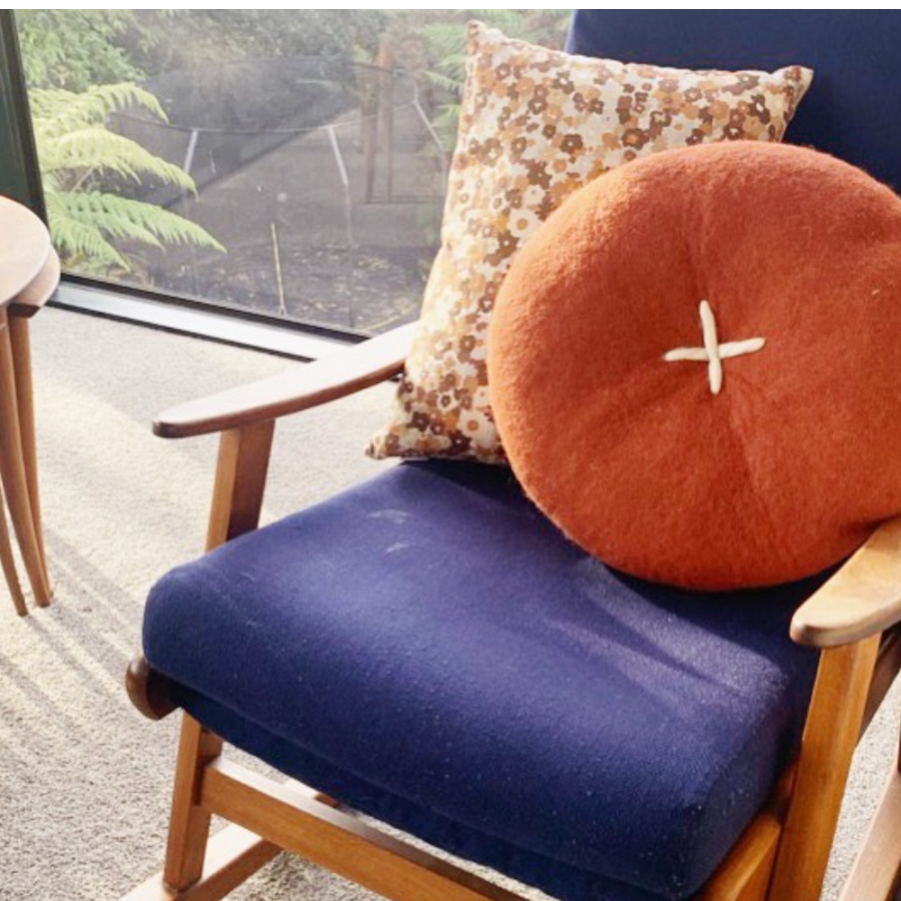 Button Cushion | Rust