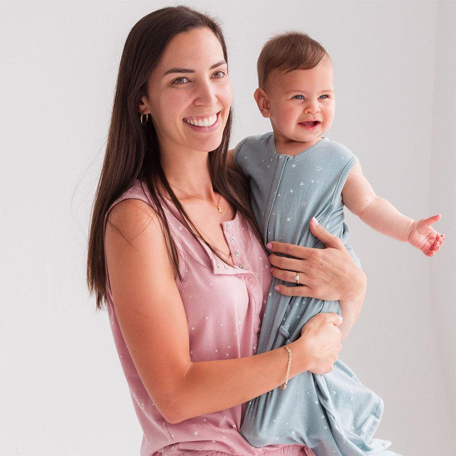 Womens Pyjama Tank | Dusk Stars - Merino & Me