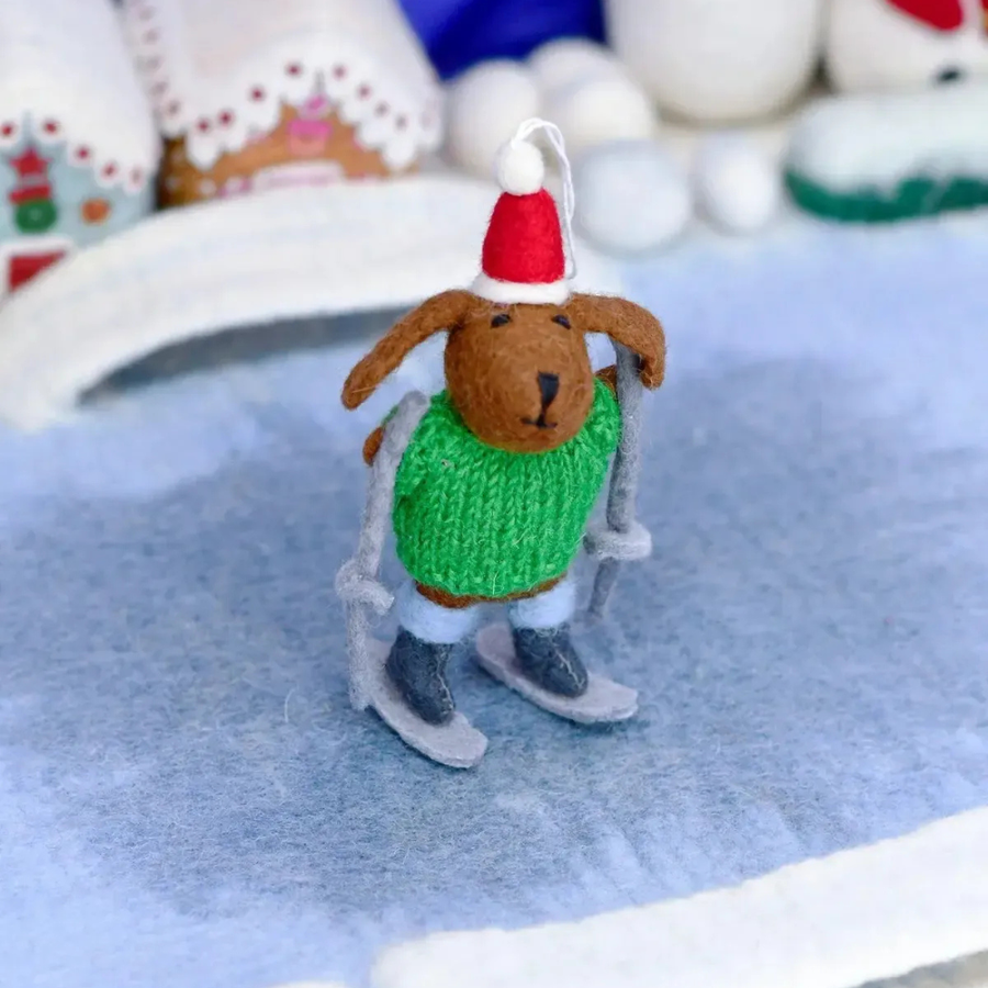 Felt Christmas Puppy Ornament