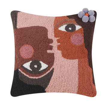 Wool Hook Cushion | Together with Pom Poms