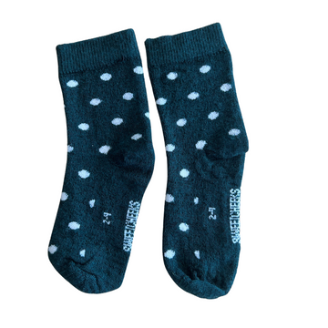 Crew Merino Socks | Forest Green Dots