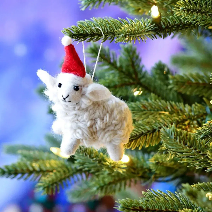 Felt Christmas Sheep Ornament