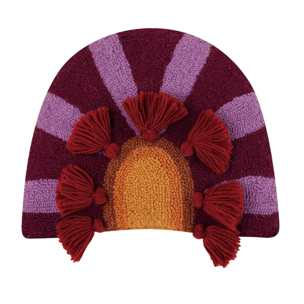 Wool Hook Cushion | In Bloom with Tassels - Merino & Me