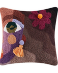 Wool Hook Cushion | Ella Flower W/Pom Poms
