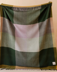 Recycled Wool Full Size Blanket | Green Frame Check