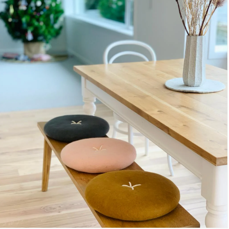 Button Cushion | Tangerine