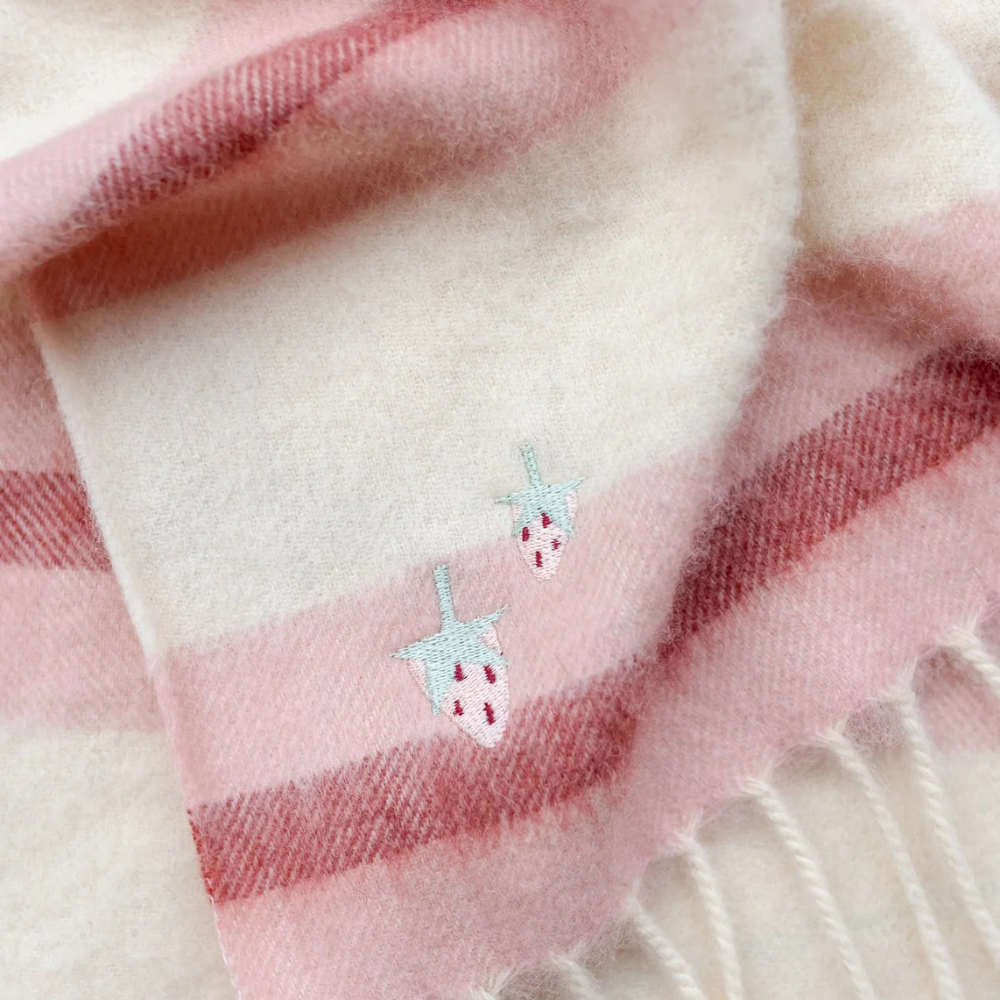 Lambswool Baby Blanket | Pink Stripe