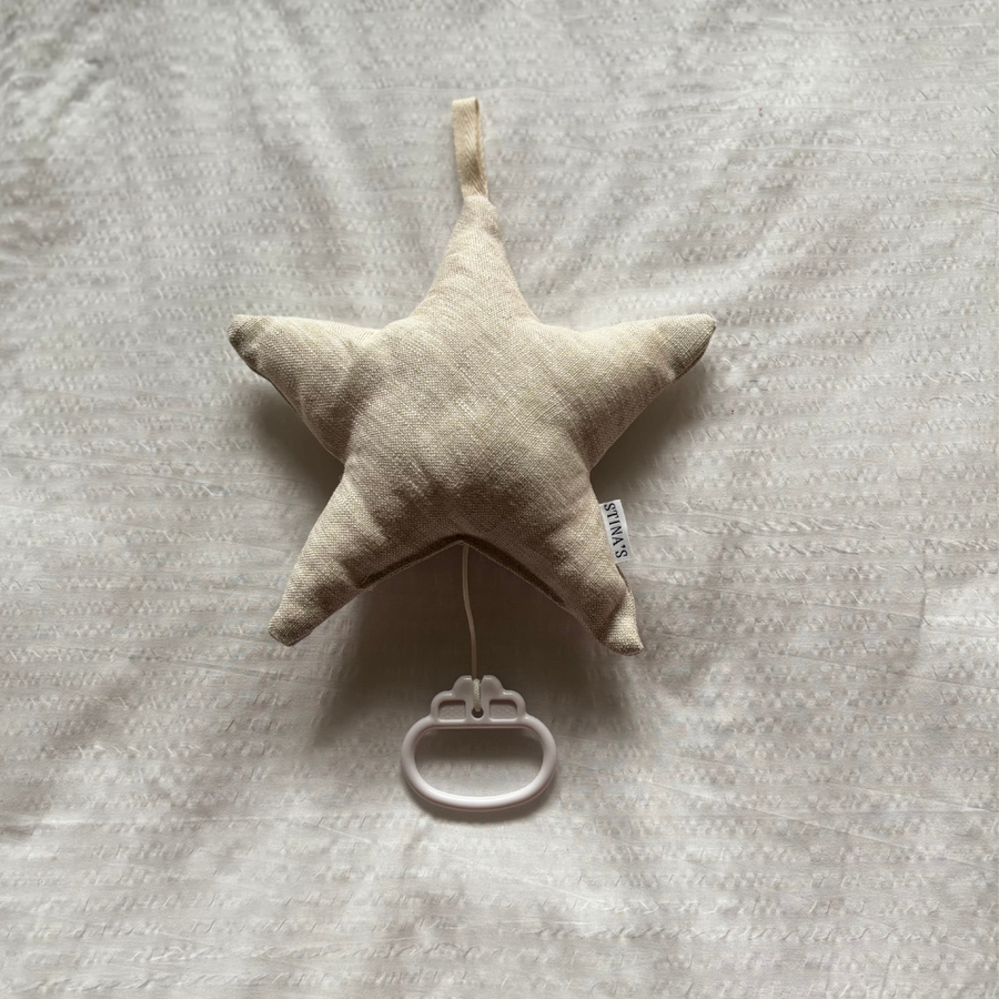 Hanging Musical Star | Natural Linen & Wool