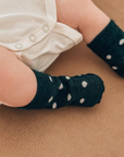 Crew Merino Socks | Forest Green Dots - Merino & Me