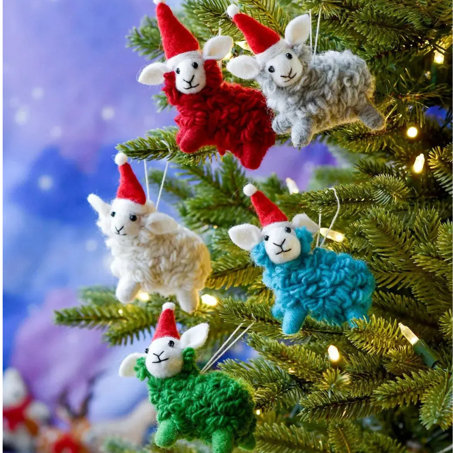Felt Christmas Sheep Ornament