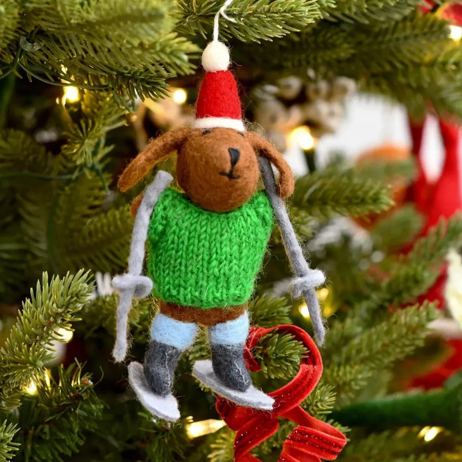 Felt Christmas Puppy Ornament