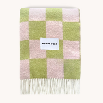 Checkerboard Blanket | Kiwi Pink