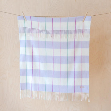 Lambswool Baby Blanket | Lilac Stripe - Merino & Me