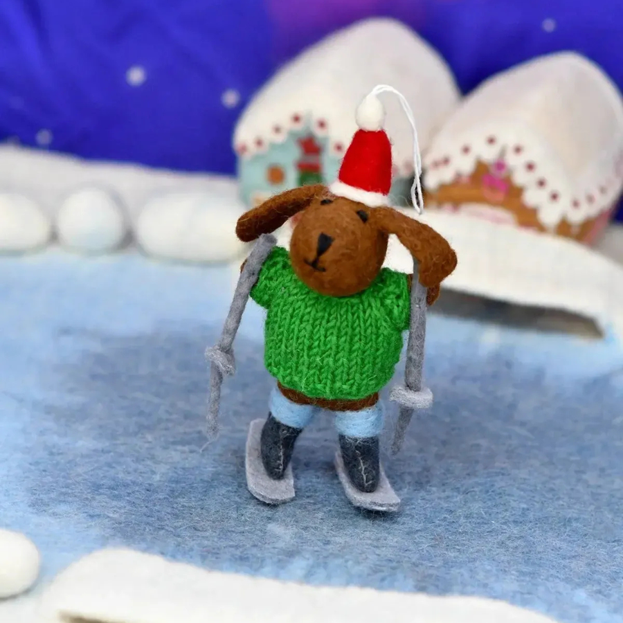 Felt Christmas Puppy Ornament