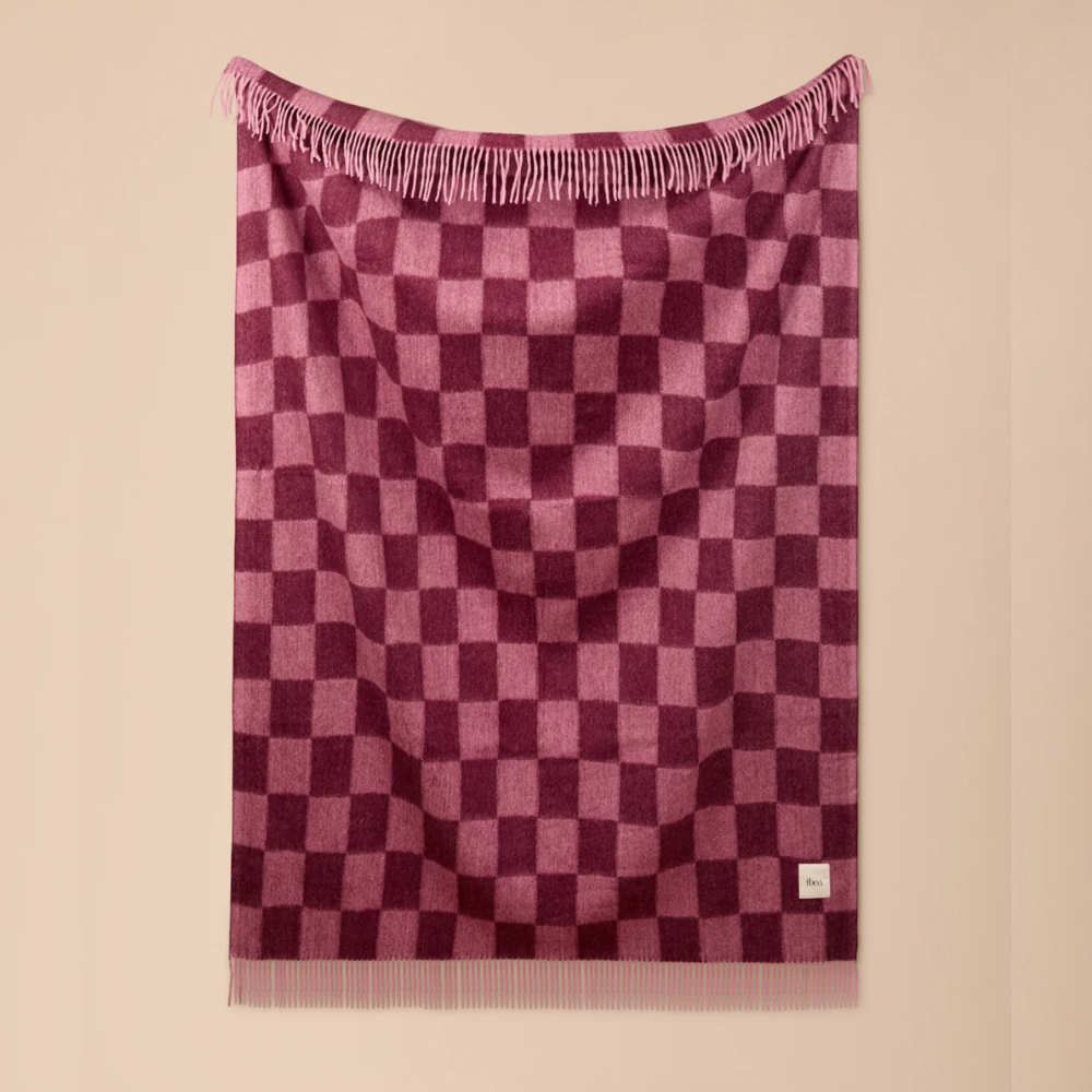 Recycled Wool Full Size Blanket | Rose &amp; Fig Checkerboard