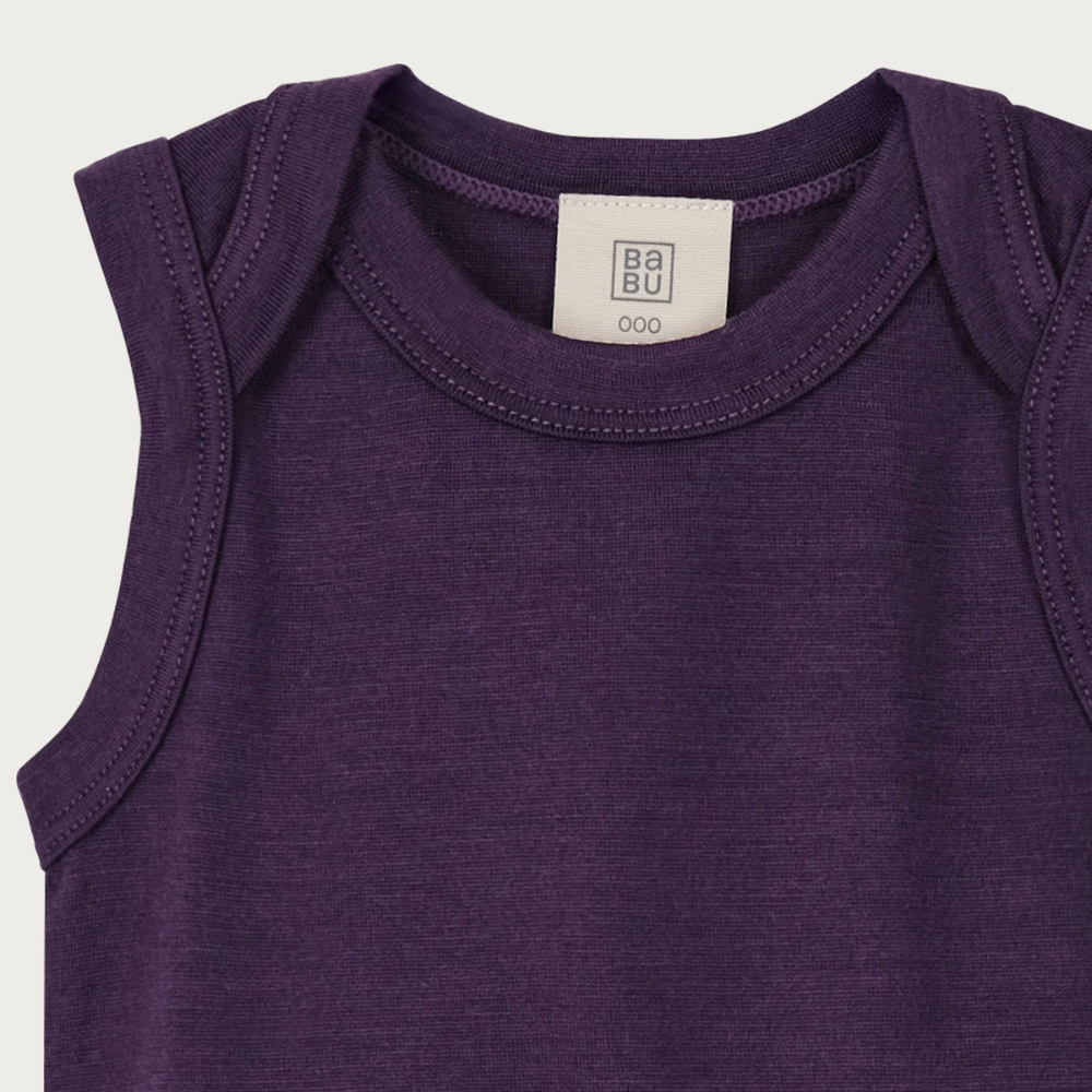 Merino Singlet Bodysuit | Plum