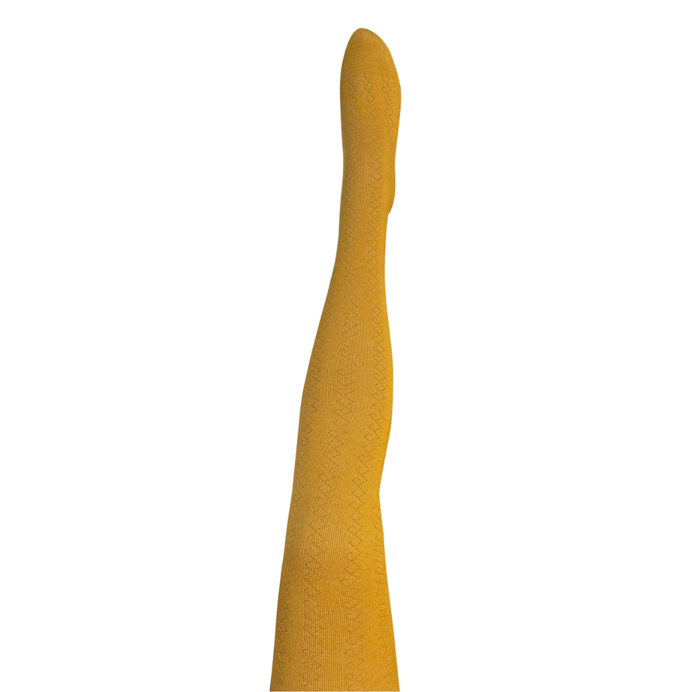 Ladies Merino Tights | Geo Ochre