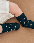 Crew Merino Socks | Forest Green Dots - Merino & Me