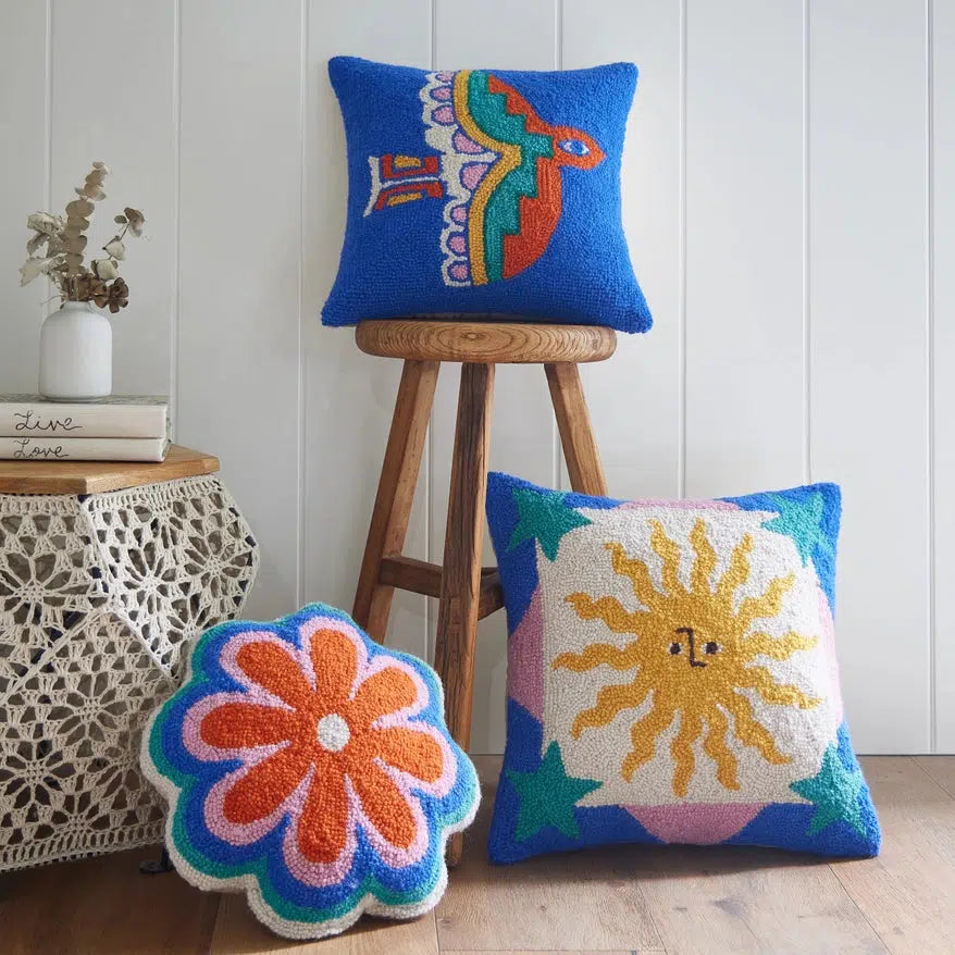 Wool Hook Cushion | Flower Vibe - Merino & Me