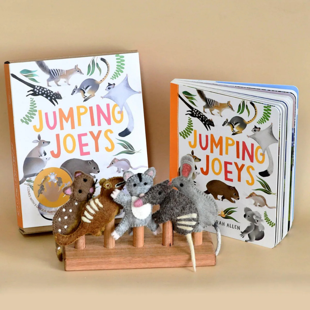 Book and Finger Puppet Set | Jumping Joeys by Sarah Allen